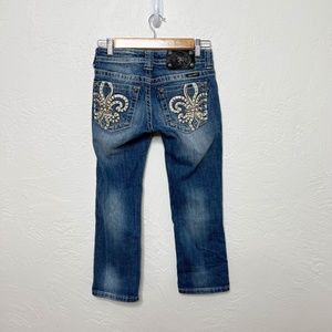 Miss Me Blue Jeans with Silver Embellishments